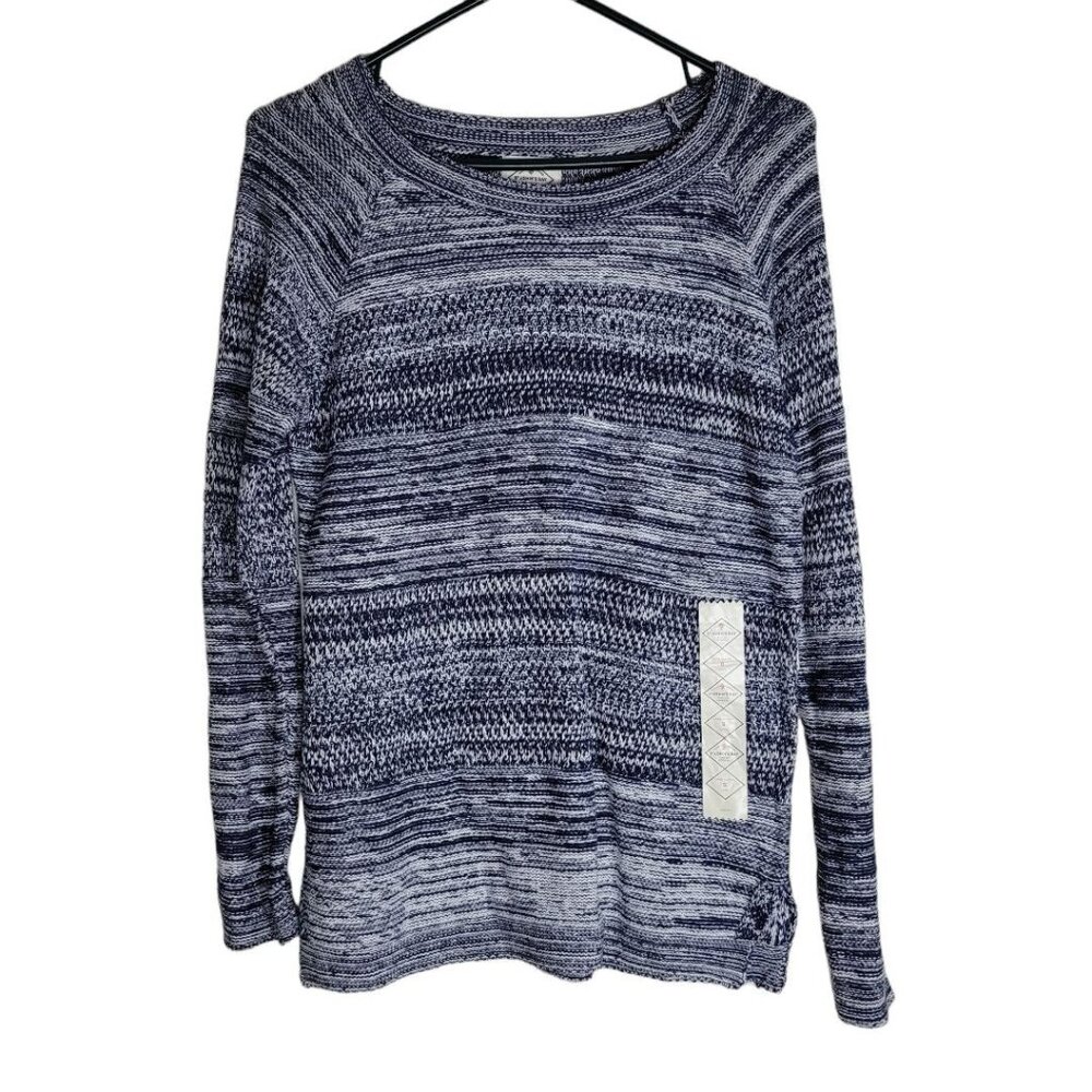 St Johns Bay Sweater Blue White Knit‎ Womens Small Pullover